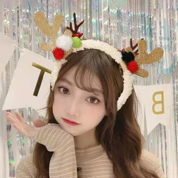 Мягкая текстура рождественский ободок для волос удобный очаровательный рождественский милый обруч для волос в виде рога оленя B