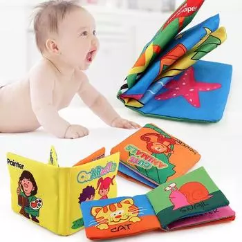 Мягкая тканевая детская книжка-игрушка, красочная тканевая детская обучающая книга, ранняя развивающая игрушка в подарок для младенцев Fruits