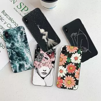 Мягкая тонкая задняя крышка, модный женский красивый чехол для телефона с цветочным узором для IPhone Samsung Huawei Xiaomi iPhone 6/6S белый