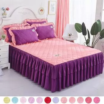 Мягкая юбка-кровать для дома, спальни, зимняя и осенняя теплая утолщенная кружевная юбка принцессы, простыня 120*200cm