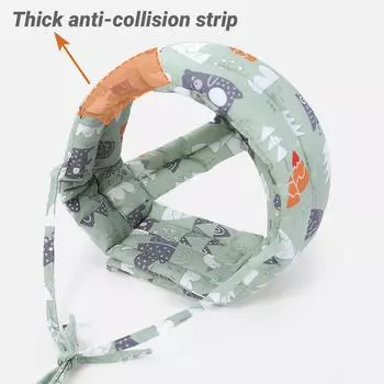 Мягкая удобная головная безопасность и защита Регулируемые шапки Детская шапочка для малышей Защитная шапка от столкновений Детский защитный шлем зелёный