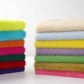 Мягкая удобная теплая однотонная плюшевая ткань из искусственного меха норки по метрам для одежды, воротников, обуви, шапок, макетов сцен, шитья своими руками 100x170cm