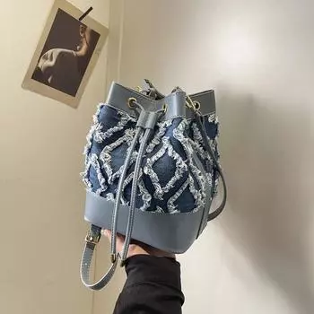 Мягкая универсальная сумка-маятник из полиуретана, сумка на плечо, однотонная, простая, модная сумка-ведро через плечо