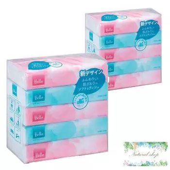 Мягкая упаковка бумажных салфеток Hello из целлюлозы, 300 листов, 5 пакетов по 2 шт., набор мягких бумажных салфеток, бонусная сумка при оптовой покупке