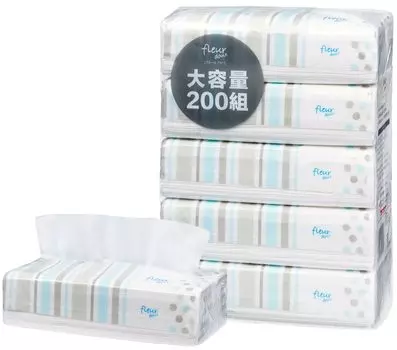 Мягкая упаковка салфеток fleurdoux вместимость 200 пар 5 штук x 16 упаковок [Большие / (80 штук)] (синий)