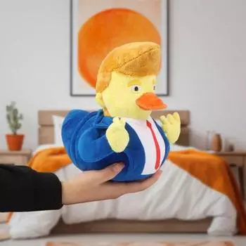 Мягкая утка, плюшевая игрушка, мультяшная утка, плюшевая игрушка в костюме, забавная мягкая кукла с животными на день рождения жёлтый