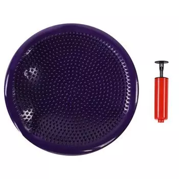 Мягкая утолщенная подушка для балансировки йоги для восстановления лодыжки с насосом фиолетового цвета