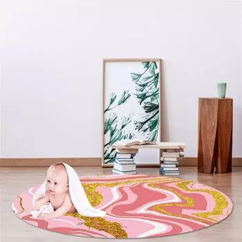 Мягкая ванна, спальня, пол, душ, круглый коврик, нескользящий коврик 120X120cm розовый