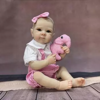 Мягкая виниловая девочка на все тело, 45 см, с окрашенными вручную волосами, кукла реборн ручной работы
