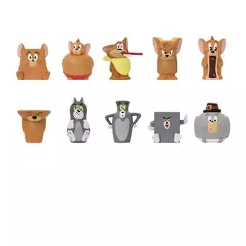 Мягкая виниловая кукла-талисман Том и Джерри, коробка из 10 шт.