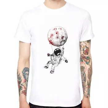 Мягкая забавная крутая футболка унисекс «Flying The Moon» Футболка с короткими рукавами S