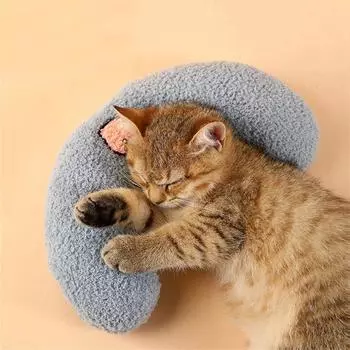 Мягкая защита для шеи Подушка для щенка и кошки Подушка для сна собаки U-образная подушка Подголовник для котенка