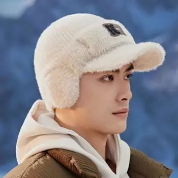 Мягкая защитная шапка для ушей осень-зима для мужчин, для езды на велосипеде, холодная, теплая, плюс бархатная кепка, все модные кепки для активного отдыха One size чёрный