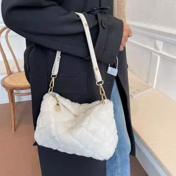 Мягкая женская сумка осень-зима, новая простая универсальная сумка-мессенджер, высококачественная женская сумка через плечо для поездок на работу, мягкая сумка через подмышку чёрный