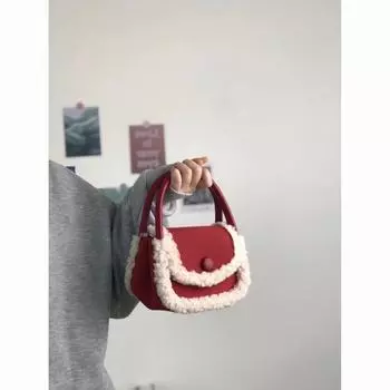 Мягкая женская сумка весна-лето 2024 года, новая модная ретро-портативная маленькая квадратная сумка, универсальная сумка-мессенджер через плечо красный