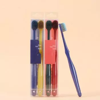 Мягкая зубная щетка для пар WeChat Business — 2 шт., широкая головка, набор для всей семьи 2 pack зелёный/красный