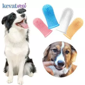 Мягкая зубная щетка для собак на палец, щетка для чистки полости рта для собак, кошек, собак, неприятный запах изо рта, зубной камень, инструмент для ухода за зубами, товары для домашних животных синий