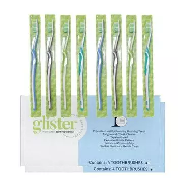 Мягкая зубная щетка Glister Muktiaction, 4 упаковки, 2 шт. Корейская зубная щетка, здоровье зубов