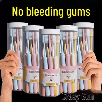 Мягкая зубная щетка Nano с широкой головкой — тонкие щетинки для бережной чистки, идеально подходит для мужчин и женщин, одноразовая защита зубов для дома и путешествий. 10 pieces