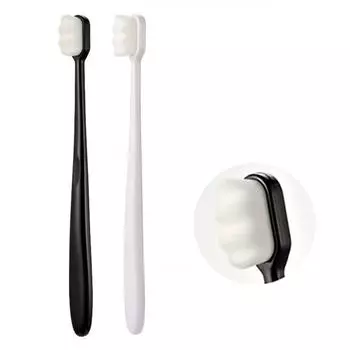 Мягкая зубная щетка с очень мягкой щетиной, ручная мягкая зубная щетка с 10 000 щетинками для зубов, рецессии полости рта, для взрослых, детей, детей One Size чёрный