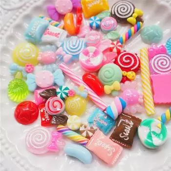 Мягкие 3D украшения для ногтей, 30 шт./50 шт./100 шт., сделай сам, смоляные украшения для ногтей, конфеты, смешанные акриловые наконечники, украшение