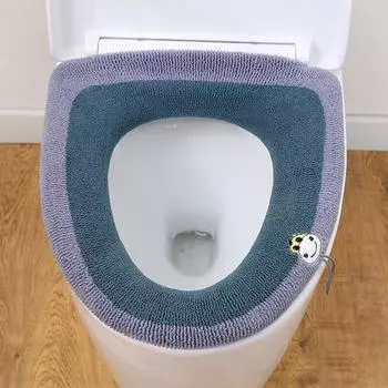 Мягкие эластичные чехлы на сиденья для унитазов, моющиеся из толстой ткани, зимние One Size зелёный