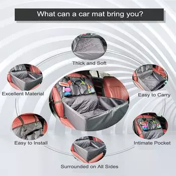 Мягкие автомобильные сиденья для собак, съемные сиденья для щенков, переноска для путешествий, кровать с поводком и съемным моющимся чехлом для маленьких собак красный