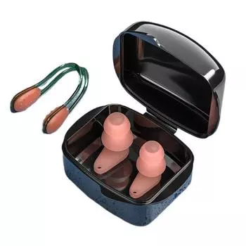 Мягкие беруши для плавания, зажим для носа, защитный водонепроницаемый шумозащитный чехол для ушей, силиконовые затычки для всех возрастов, принадлежности для плавания и дайвинга чёрный