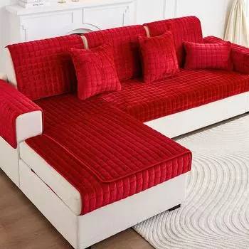 Мягкие чехлы для диванов, подушки для диванов, универсальный чехол, нескользящий чехол для дивана Four Seasons Winter Couch Cover 70x70cm красный