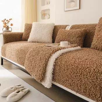 Мягкие чехлы для диванов в гостиную, осенне-зимние чехлы для диванов из искусственной овечьей шерсти, роскошные мягкие чехлы 70x70