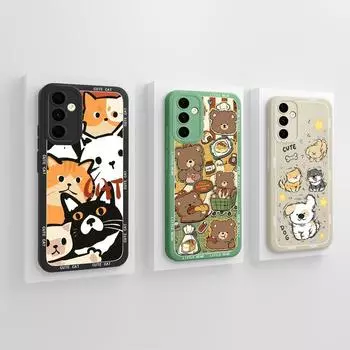 Мягкие чехлы для Samsung A34 A33 A32 A31 A30 A30S A24 A23 A22 A22S M22 A21S A20S A20 M23 F23 M32 Милый Щенок Камера Защитный Корпус Для Samsung Чехлы Samsung A34