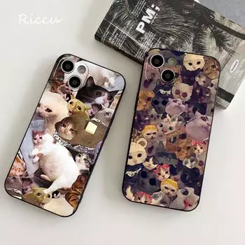Мягкие чехлы для телефонов для iPhone 14 Crying Cat Memes, чехол для телефона 14 11 12 Pro 8 7 14 Plus X Pro 14 MAX 13 MINI XR XS iphone 14 13 pro iphone XR