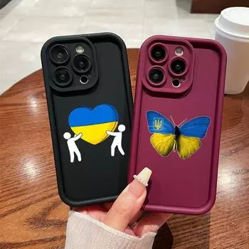 Мягкие чехлы для телефонов N74 «Бабочки и любовь» с ангельскими глазками для Samsung A54 A34 A13 A14 S23 S24 Ultra S20 FE Xiaomi Redmi Note 13 12C, противоударный чехол Samsung A03