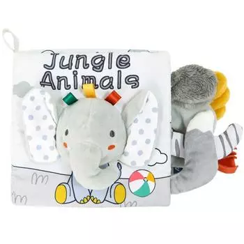 Мягкие детские книги, 3D Touch, высококонтрастная тканевая книга, Монтессори, сенсорная коляска для раннего обучения, игрушки для младенцев, подарки для малышей elephant