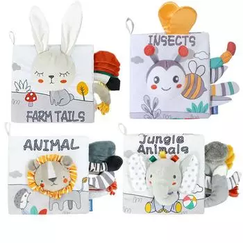 Мягкие детские книги, 3D Touch, высококонтрастная тканевая книга, раннее обучение, сенсорная коляска Монтессори, игрушки для младенцев, подарки для малышей