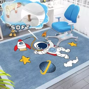 Мягкие детские ковры с рисунком космонавта, модный ковер для спальни, коврик для гостиной, детской комнаты, коврик для отдыха 60x90cm small mat