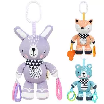 Мягкие детские подвесные погремушки, украшения для раннего образования, интерактивные детские игрушки-автомобили, игрушки для колясок для коляски, автокресла для девочек и мальчиков, младенцев 27x9cm,1pcs серый