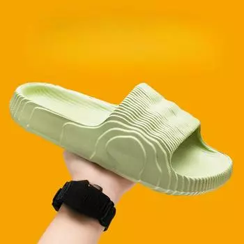 Мягкие домашние тапочки для пары, летние домашние нескользящие тапочки для ванной комнаты, сандалии для отеля, однотонные мужские и женские шлепанцы, обувь на плоской подошве 35-36 зелёный