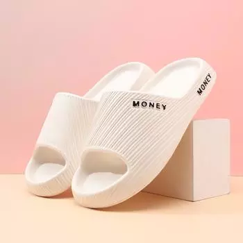 Мягкие домашние тапочки для пары, летние домашние нескользящие тапочки для ванной комнаты, сандалии для отеля, однотонные мужские и женские шлепанцы, обувь на плоской подошве 42-43 белый