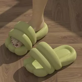 Мягкие домашние тапочки для ванной комнаты, нескользящая обувь для пары, повседневные шлепанцы, милые женские домашние модные сандалии на плоской подошве для бойфрендов 38-39 чёрный