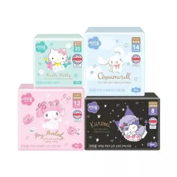 Мягкие гигиенические салфетки Marisom Sanrio Cotton 5 видов (выберите 1) Hello Kitty Longliner 20P