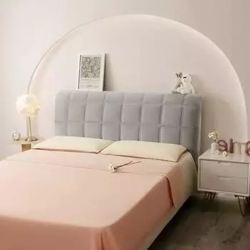 Мягкие гладкие стеганые чехлы на голову «все включено» Утолщенный бархатный чехол на изголовье однотонного пылезащитного чехла на спинку кровати для дома W100 x H70cm A