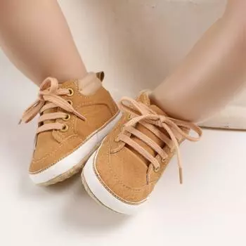 Мягкие хлопковые ботиночки для малышей 6-12m жёлтый