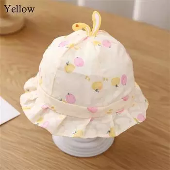 Мягкие хлопковые детские панамы Тонкая дышащая солнцезащитная шляпа Модная солнцезащитная детская шляпа Для улицы жёлтый