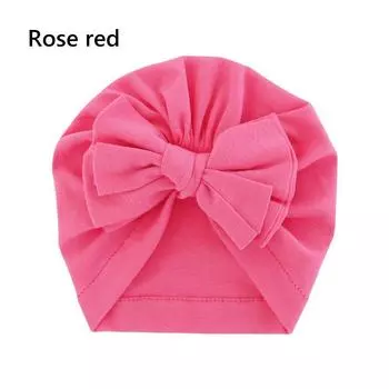 Мягкие хлопковые индийские шапки, повязки на голову, детские шапочки-бини, детские тюрбаны, повязки на голову Rose red