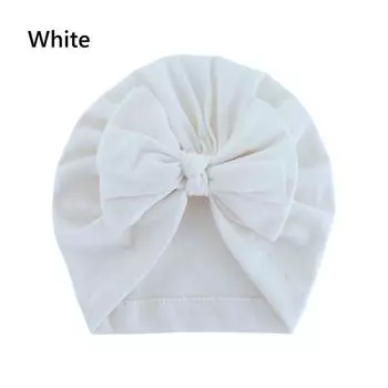 Мягкие хлопковые индийские шапки, повязки на голову, детские шапочки-бини, детские тюрбаны, повязки на голову White