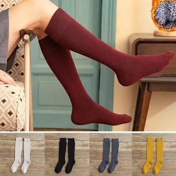 Мягкие хлопковые осенние носки для женщин, гетры, зима-зима, функциональные тонкие носки, однотонные длинные компрессионные носки-трубки темно-серого