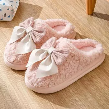 Мягкие хлопковые туфли женские зимние новые сумочные каблуки домашние теплые тапочки для родов женские зимние 36-37 розовый
