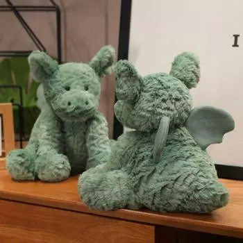 Мягкие хлопковые животные Динозавр Кукла Крылатый дракон Динозавр Подушка Кукла Женщина Леди Девочка зелёный