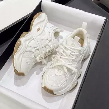 Мягкие и легкие ~ Легкие беговые универсальные кроссовки женские 2024 весна новые туфли для маленьких пап на толстой подошве 35